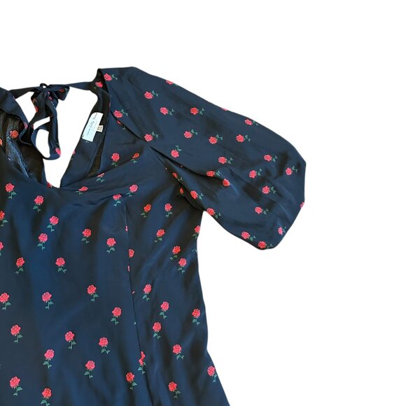 Never Fully Dressed Valentina Puff Sleeve Maxi Dress Rose Print Size 16 Women's - Picture 6 of 16